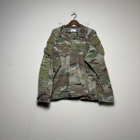 US Military Army Unpatched Field Coat Jacket Men L Camo Green Outerwear Brown - Picture 1 of 12